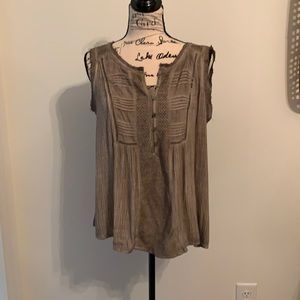 Mystree Sleeveless Washed Top (Brown)